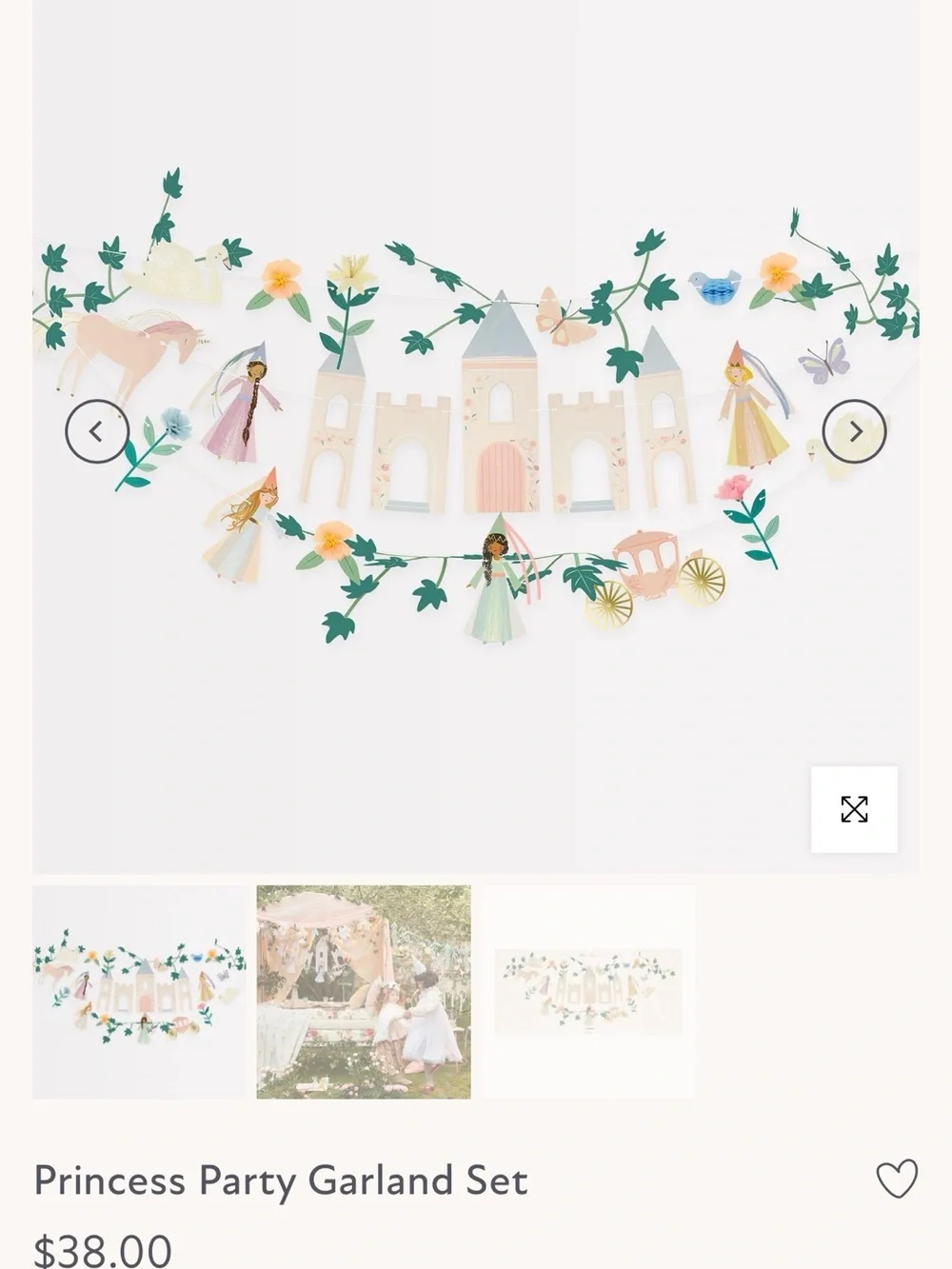 Meri Meri Princess Party Garland Set